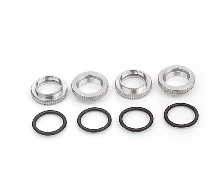 SHOCK ADJ. NUT ALU + O-RING  (4)